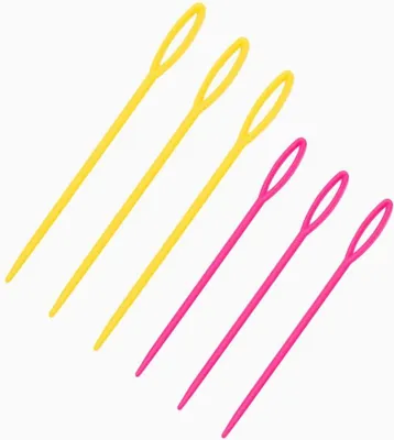 Produktbild von 6 Stück Kunststoff-Nähnadeln in verschiedenen Farben für Kinder - Web- und Nähnadeln für Kinder und DIY mit Nähnadeln