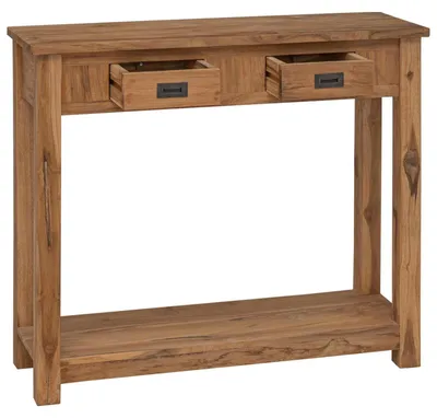 Obrázok produktu pre vidaXL Konzolový stolík prírodný 90 x 30 x 80 cm z masívneho teakového dreva