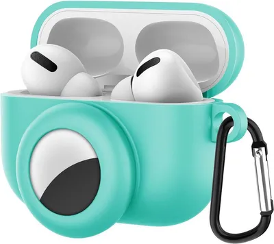 Produktbild von Jumada - Silikon-Schutzhülle: Geeignet für AirPods Pro & AirTag - 2-in-1 - Mintgrün