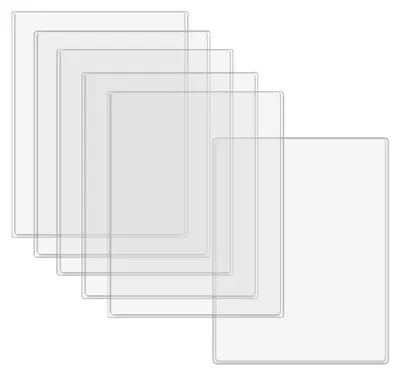 Immagine prodotto di 6 buste portadocumenti in PVC rigido, formato A4, dimensioni 30,6 x 21 cm, trasparenti