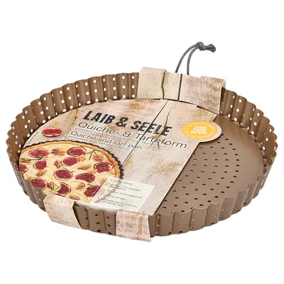 Produktbild von BIRKMANN Quiche- und Tarteform, Ø 25 x H 3 cm, bronzefarbener Kohlenstoffstahl, mit Antihaftbeschichtung