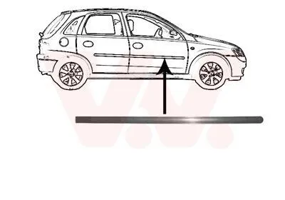 Immagine prodotto di VAN WEZEL Modanatura di protezione, porta nera, anteriore destra per OPEL Corsa C