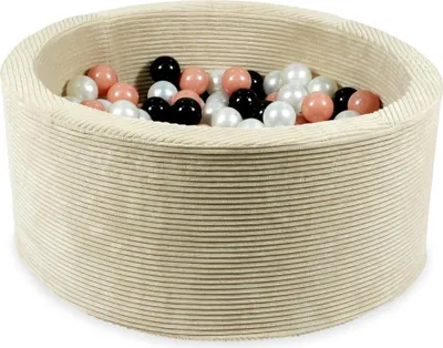 Immagine prodotto di Piscina secca 90x40 Cord beige con 300 palline: Madreperla, oro rosa, nero