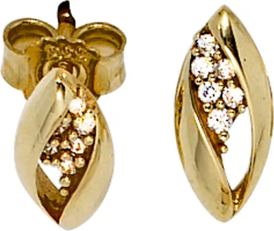 Produktbild von JOBO Ohrstecker 333 Gold Gelbgold teilrhodiniert mit Zirkonia Ohrringe