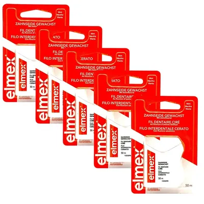 Produktbild von Elmex Zahnseide gewachst mit Flauscheffekt Mint Aroma 5x 50 m