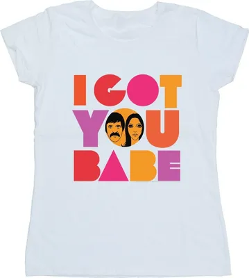 Produktbild von Sonny & Cher - "I Got You" T-Shirt für Damen BI37821 (M) (Weiß)