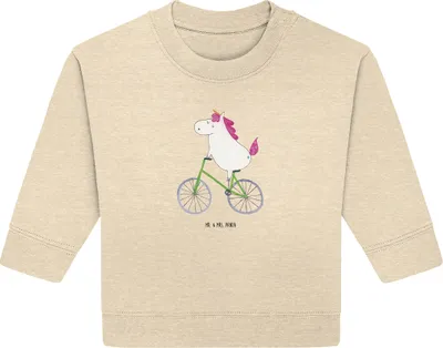 Produktbild von Mr. & Mrs. Panda Organic Baby Pullover Einhorn Radfahrer 12. - 18. Monat - Natural Raw - Geschenk, Bullover, Unicorn, Liebeskummer, Bike, Rad, Einhörner