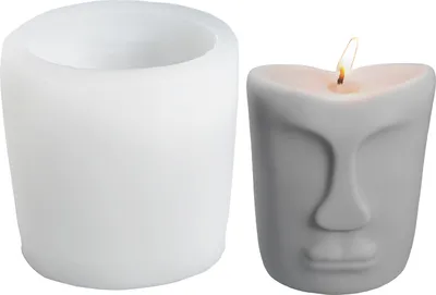 Obrázek produktu pro Silikon Kerzenform Seifen Gussform, Gesicht breit, 110 x 85 x 52 mm, 210 ml