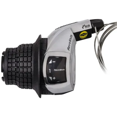 Image de Shimano SL-RS47 Tourney levier de vitesse RevoShift poignée tournante droite ou gauche vélo, couleur:noir/argent, version:3x gauche SIS