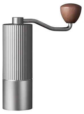 Image de Moulin à café manuel - Moulin à grains réglable - Meule conique en acier inoxydable - Poignée en bois - Capacité de 25g - Broyage efficace - Moulin à café