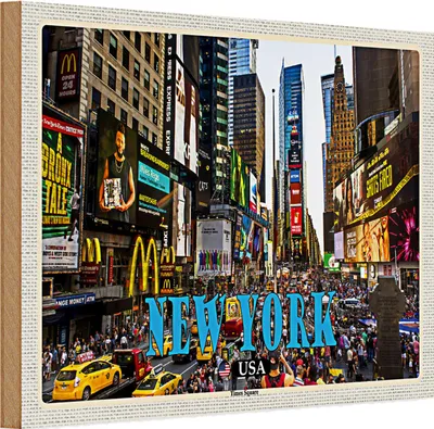Produktbild von Holzschild Reise 30x20cm New York USA Times Square Zentrum