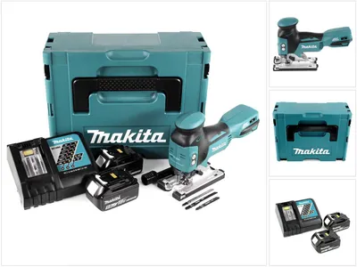 Zdjęcie produktu dla Makita DJV 181 RTJ Akumulatorowa wyrzynarka oscylacyjna 18 V bezszczotkowa + 2x akumulator 5,0 Ah + ładowarka + Makpac