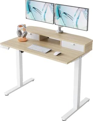 Imagen del producto de Escritorio de altura ajustable de 100x60 cm con cajones