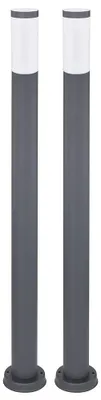 Produktbild von 2er Set Stehleuchte, Edelstahl, anthrazit, H 110 cm