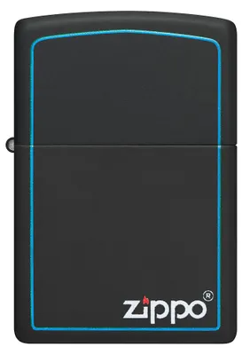Produktbild von ZIPPO - Klassisches Zippo Motiv in Schwarz und Blau - Black Matte Schwarz Sturmfeuerzeug nachfüllbar Benzin 60006315