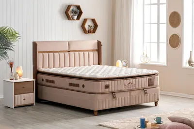 Produktbild von Pointhome Bambi Boxspringbett 180x200 cm mit Matratze & Stauraum, Biosalt, Bett mit Bettkasten H3, Schlafzimmerbett
