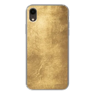 Produktbild von MuchoWow® Handyhülle Schutzhülle Hülle für iPhone XR Licht fällt auf eine goldene Wand Silikon Softcase Handy Hülle - Schutzdeckel