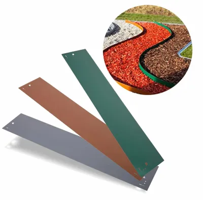 Immagine prodotto di Bordure per Aiuole in metallo 18,5 cm x 120 cm | Aiuole giardino | Cordoli per aiuole, colore: grigio