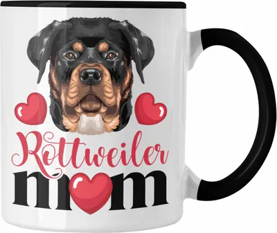 Produktbild von Trendation - Rottweiler Besitzer Mom Mama Tasse Geschenk Lustiger Spruch Geschenkidee Rottweiler Besitzerin (Schwarz)