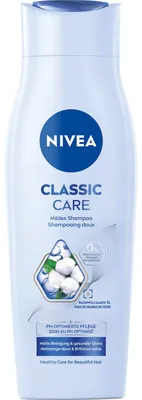 Zdjęcie produktu dla NIVEA Classic Care, 250 ml, Szampon, Użytkownicy nieprofesjonalni, Kobiety, Do wszystkich włosów, Wszystkie kolory