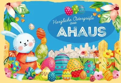 Produktbild von vianmo Holzschild 20x30 cm Ostergrüße AHAUS Ostern