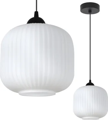Obrázek produktu pro Závěsné svítidlo RIFFLE černé 1 světlo bílý válec 20cm E27
