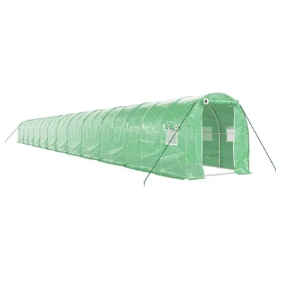 Obrázek produktu pro vidaXL Skleník s ocelovým rámem Zelený 48 m² 24x2x2 m