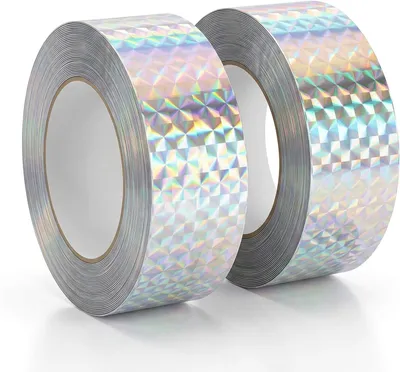 Imagen del producto de Cinta reflectante para repeler aves, 2 rollos de 80 metros x 2,5 cm cada uno, ideal para jardín y balcón