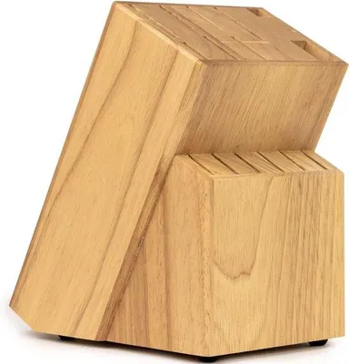 Immagine prodotto di Ceppo di coltelli in legno senza albero di gomma per coltelli - Portacoltelli in legno