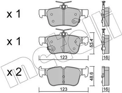 Produktbild von METELLI 22-1040-0 Bremsbeläge Satz Hinten Bremsklötze für FORD Kuga Mk2 (DM2) Mondeo V Kombi (CF) S-Max (CJ) Galaxy (CK) für FORD USA EDGE
