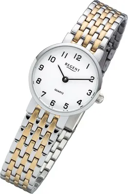 Zdjęcie produktu dla Zegarek damski Regent metalowa bransoleta F-1158 metalowa bransoleta srebrno-złoty URF1158