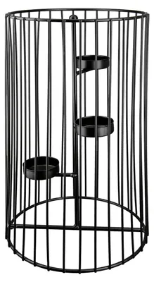 Produktbild von Gilde Teelichtleuchter, zylindrisch, "Trixie", Metall, schwarz, VE 3, H. 30 cm, D. 16 cm 69742 4063387697429