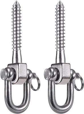Produktbild von Schwingschlaufenhaken aus Edelstahl für Schwingen, Hängematten, Boxsäcke, Yogamatte, Hängebänder und Gymnastikringe.