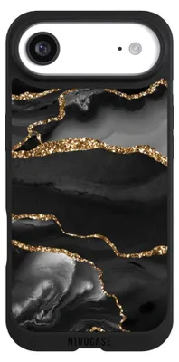Produktbild von NIVOCASE Handyhülle für Apple iPhone Air  Hülle NIVOpure Case Schwarz Glitzer Look Marmor Muster