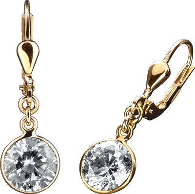 Produktbild von F Ohrhänger 333/- Gold 2,8cm gelb Zirkonia weiß 371330561