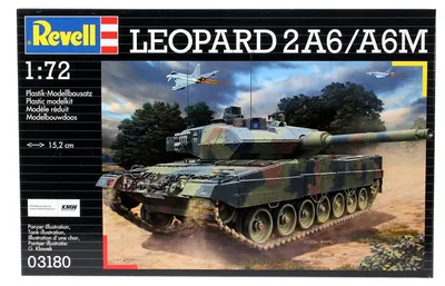 Zdjęcie produktu dla Revell Leopard 2 A6/A6M, Tank model, Zestaw montażowy, 1:72, Leopard 2A6/A6M, Plastik, Średnio-zaawansowany