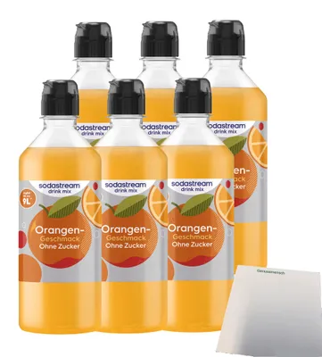 Produktbild von Sodastream Orange ohne Zucker Sirup VPE (6x440ml Flasche) + usy Block