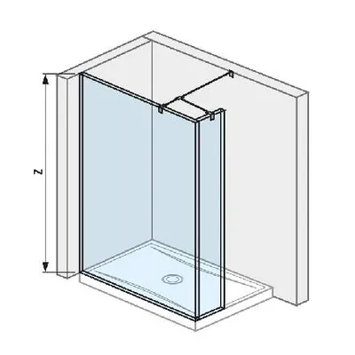 Obrázok produktu pre Jika Pure - Sklenená stena bočná 140 cm na sprchovú vaničku 140 cmx80 cm a 140 cmx90 cm, s úpravou Jika Perla Glass, 1400 mm x 200 mm x 2000 mm H2674280026681