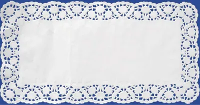Produktbild von 100x Deko-Tortenspitzen eckig weiß 20 x 40 cm
