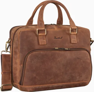 Produktbild von Benthill Aktentasche Leder - Schultertasche / Umhängetasche - Leder-Tasche Lehrertasche / Studententasche - Herren Arbeitstasche aus Büffelleder