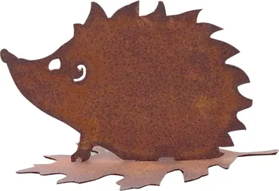 Produktbild von 440s Rost-Igel auf Laub-Platte ca. 18 cm H