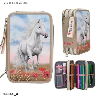 Obrázek produktu pro Depesche 3-komorový penál Miss Melody POPPY SAND : béžová Barevný sortiment: béžová