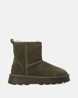Produktbild von VENEZIA Damen Stiefeletten Ankle Boots Winterstiefel - Grüne Wildleder-Schneestiefel für Damen aus Echtleder Velours Grün Größe 36