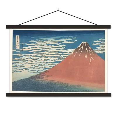 Produktbild von MuchoWow® Textilposter Der Berg Fuji - Gemälde von Katsushika Hokusai 120x80 cm mit schwarzem Rahmen - Wanddeko