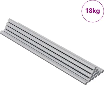 Image de vidaXL, 600 pièces, tige filetée, argent, acier