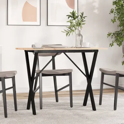 Zdjęcie produktu dla Maison Exclusive – Stół jadalny z ramą w kształcie litery X, 100 x 50 x 75 cm, z litego drewna sosnowego i stali