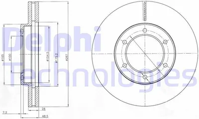 Produktbild von 2x DELPHI Bremsscheibe BG4209 48 5mm 287mm
