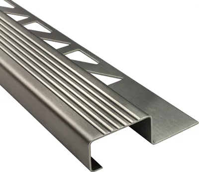 Produktbild von 5x Edelstahl Stufenprofil Fliesenleiste Profil Treppen Schiene H12mm gebürstet