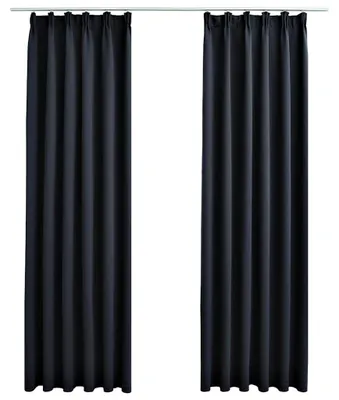 Produktbild von vidaXL Verdunkelungsvorhänge mit Haken 2 Stk. Anthrazit 140x175cm