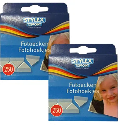 Produktbild von 500 (2 x 250) Fotoecken Fotokleber für Foto Album, Stylex